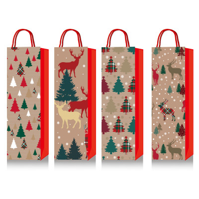 Пакет паперовий подарунковий, Wine bottle: 11х38х11 см, тиснення фольгою BM.2000185