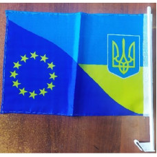 Флаг Украина / Евросоюз (30х45) авто