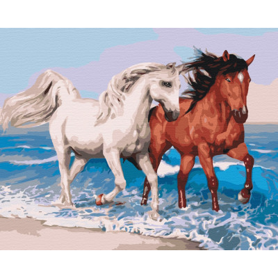 Картина за номерами "Коні на узбережжі", 40*50, KIDS Line - ZB.64112 ZiBi
