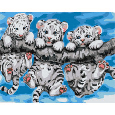 Картина за номерами "Маленькі тигренята", 40*50, KIDS Line