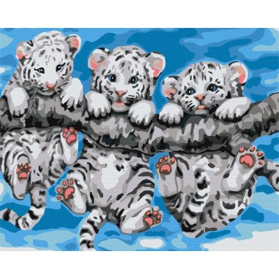 Картина за номерами "Маленькі тигренята", 40*50, KIDS Line - ZB.64037 ZiBi