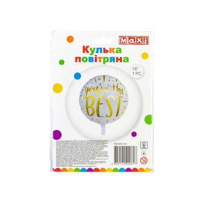 Шар воздушный фольгированный фигурный, размер 36*36 см - MX006W-18in Maxi