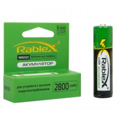 Акумулятор Rablex 18650 Li-lon 2800 mAh захист (1/40/400) - aim.8208 VIDEX