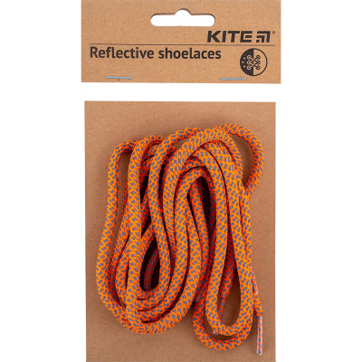 Шнурівки для взуття світловідбиваючі, помаранчеві - K23-128-2