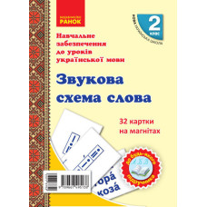 НУШ Українська мова 2 клас. Звукова схема слова. 32 картки на магнітах (Укр) Цепова І.В., Назаренко А.А. Ранок Н901704У (9789667495138) (377375)