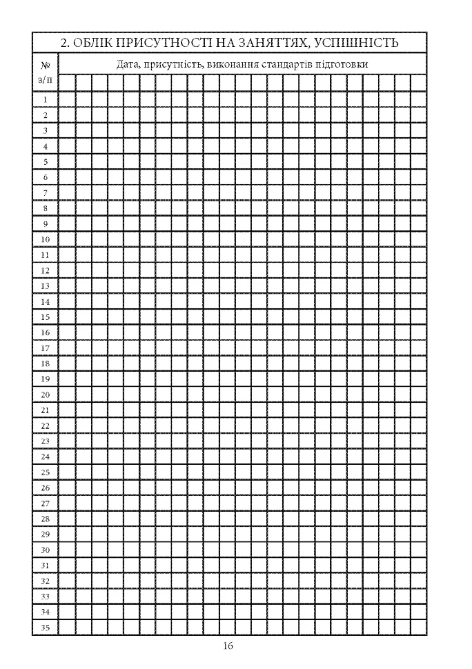 Журнал обліку бойової підготовки взводу, A4, 200арк, тверда палітурка