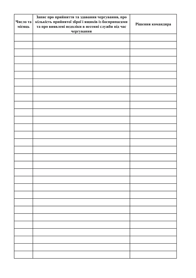 Книга прийняття та здавання чергування, додаток 9, A4, 100 арк, тверда палітурка