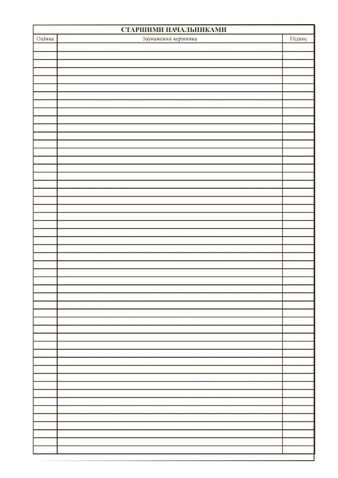 Журнал обліку бойової підготовки батальйону (дивізіону), A4, 100арк, тверда палітурка