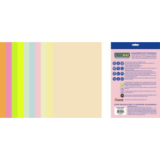 Набор цветной бумаги PASTEL+NEON, EUROMAX, 10 цв., 20 л., А4, 80 г/м²