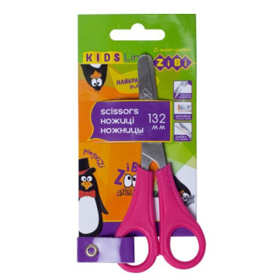 Ножницы детские с линейкой 132мм, розовые, KIDS Line ZB.5001-10