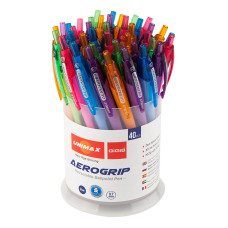 Ручка кулькова автоматична Unimax Aerogrip-2 синя,корпус асорті UX-137-02 40/120/шт/уп