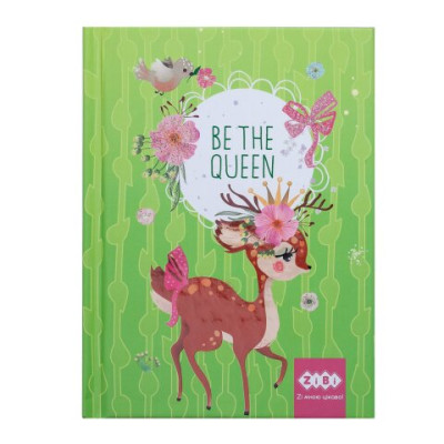 Блокнот BE THE QUEEN, А-6, 64л., кл., тв. обкл., мат. лам.+лак, гліт, салатовий - ZB.12713-15 ZiBi