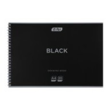 Альбом для малювання BLACK, А4, 20 арк., 120 г/м2, на пружині, чорний, KIDS Line