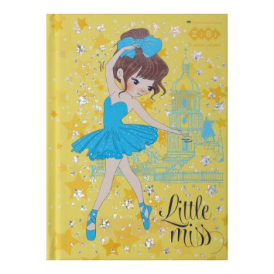 Блокнот LITTLE MISS, А-6, 64л., кл., тв. обкл., мат. лам.+лак, фольга, жовтий - ZB.12714-08 ZiBi