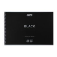 Альбом для малювання BLACK, А4, 20 арк., 120 г/м2, на пружині, чорний, KIDS Line