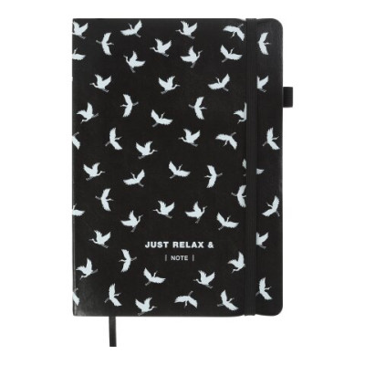 Блокнот діловий RELAX А5, 96арк., клітинка, обкладинка зі штучної шкіри, чорний - BM.295101-01 Buromax