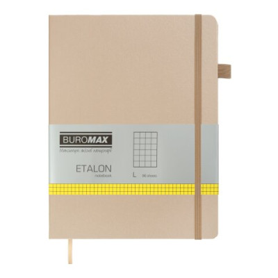 Книга записна ETALON 190*250, 96 арк., клітинка, обкл. штучна шкіра, золотий BM.292160-23
