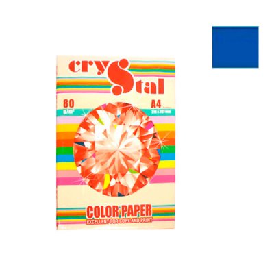 Бумага CRYSTAL COLOR PAPER А4 80г/м2 (100л) 220 синий ** - 630334 Crystal