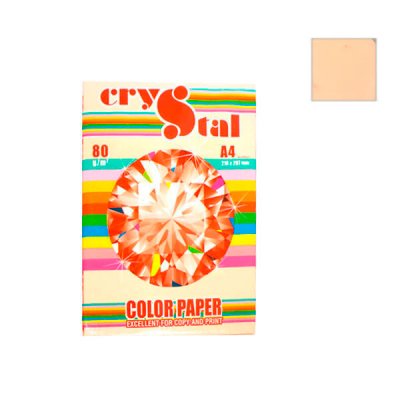 Бумага CRYSTAL COLOR PAPER А4 80г/м2 (100л) 150 персик ** - 632408 Crystal
