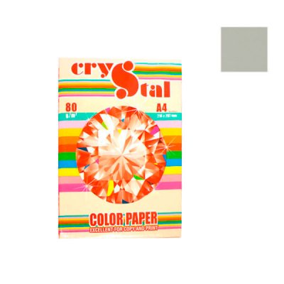 Папір CRYSTAL COLOR PAPER А4 80г/м2 (100л) 272 сірий ** - 632407 Crystal