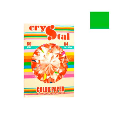 Бумага CRYSTAL COLOR PAPER А4 80г/м2 (100л) 230 зеленый ** - 630833 Crystal