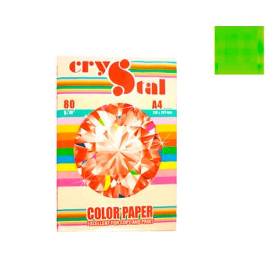 Бумага CRYSTAL COLOR PAPER А4 80г/м2 (100л) 321 зеленый ** - 630836 Crystal