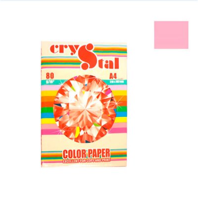 Папір CRYSTAL COLOR PAPER А4 80г/м2 (100л) 170 рожевий ** - 630332 Crystal