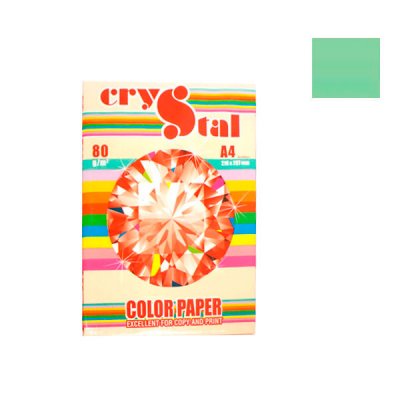 Бумага CRYSTAL COLOR PAPER А4 80г/м2 (100л) 190 зеленый ** - 630333 Crystal