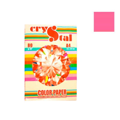 Бумага CRYSTAL COLOR PAPER А4 80г/м2 (100л) 350 малиновый ** - 630835 Crystal