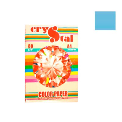Бумага CRYSTAL COLOR PAPER А4 80г/м2 (100л) 180 голубой ** - 630825 Crystal