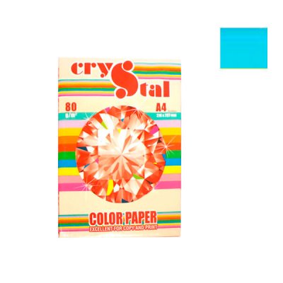 Бумага CRYSTAL COLOR PAPER А4 80г/м2 (100л) 120 голубой ** - 630330 Crystal