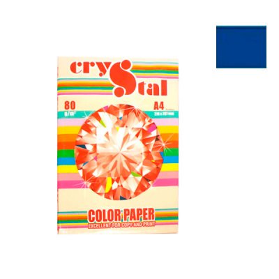 Бумага CRYSTAL COLOR PAPER А4 80г/м2 (100л) 42А темно-синий ** - 630335 Crystal