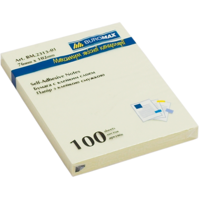 Блок бумаги для записей PASTEL, 76x102 мм, 100 л., желтый - BM.2313-01 Buromax