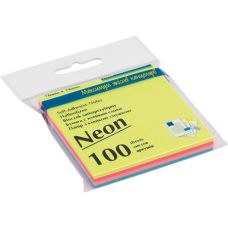 Блок бумаги для записей NEON, 76х76 мм, 4 цв. по 25 л.