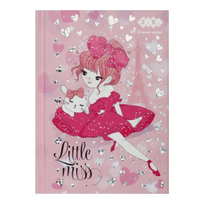 Блокнот LITTLE MISS, А-6, 64л., кл., тв. обкл., мат. лам.+лак, фольга, рожевий, KIDS Line - ZB.12714-10 ZiBi