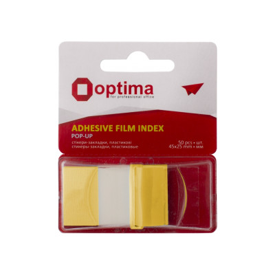 Стикеры-закладки Optima, 45х25, желтые, 50 шт. O25533-05