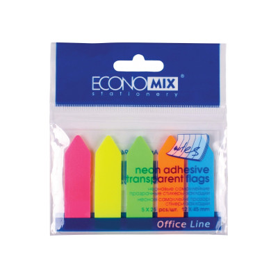 Стікери-закладки "Стрілки" Economix, 12х45, пластикові - E20946 Economix