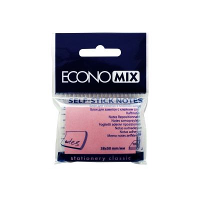 Стікери Economix, 38х50, рожеві, 100л.
