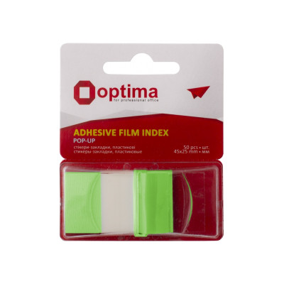 Стікери-закладки Optima, 45х25, зелені, 50 шт. - O25533-13 Optima