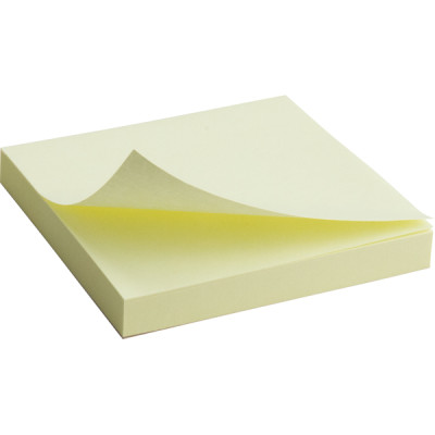 Блок паперу з клейким шаром 75x75мм, 100арк., жовт - 2314-01-A Axent
