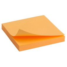 Блок бумаги с липким слоем 75x75 мм,100 л, ярко-оранж