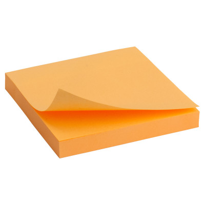 Блок бумаги с липким слоем 75x75 мм,100 л, ярко-оранж - D3414-15 Axent