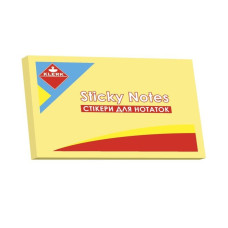 Папір з липким шаром 76х50 100 арк. жовтий KLERK KL21512 12/720шт/уп