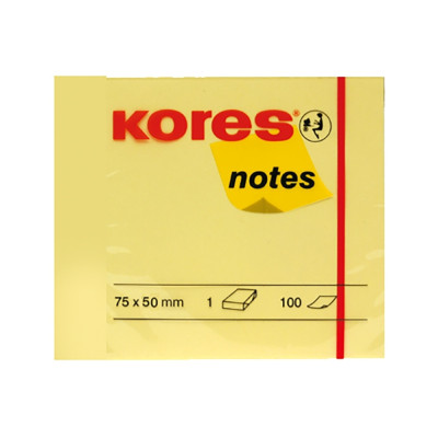 Стікери Kores, 50х40, світло-жовті, 100 арк. упаковка 3 блоки - K46050 KORES