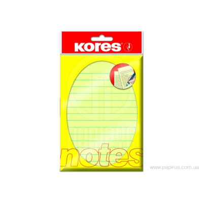Блок для нотаток з клейким шаром 100х150 мм Kores, 100 арк., лінований, жовтий - K46510 KORES