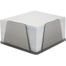Папір для нотаток 90х90 мм Economix, 500 арк., клітинка, в чорному пластиковому боксі, білий