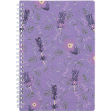 Блокнот на спіралі пласт. обкл., А5, 80 арк., кл., Lavender 2