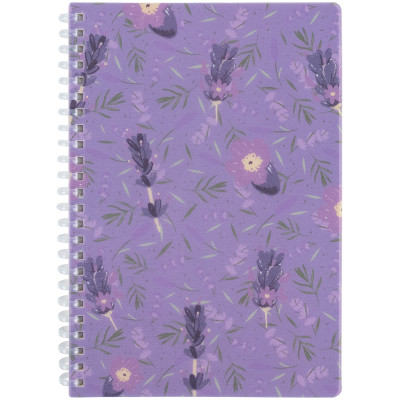 Блокнот на спіралі пласт. обкл., А5, 80 арк., кл., Lavender 2