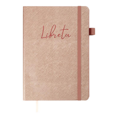 Блокнот діловий LIBRETA А5, 96л, клітинка, обкладинка штучна шкіра, бежевий - BM.295117-28 Buromax