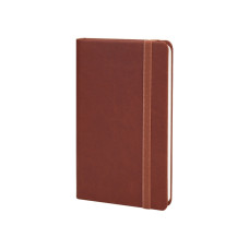 Деловая записная книжка А5, Vivella, твердая обл. с резинкой, белый нелинованный блок, коричневая